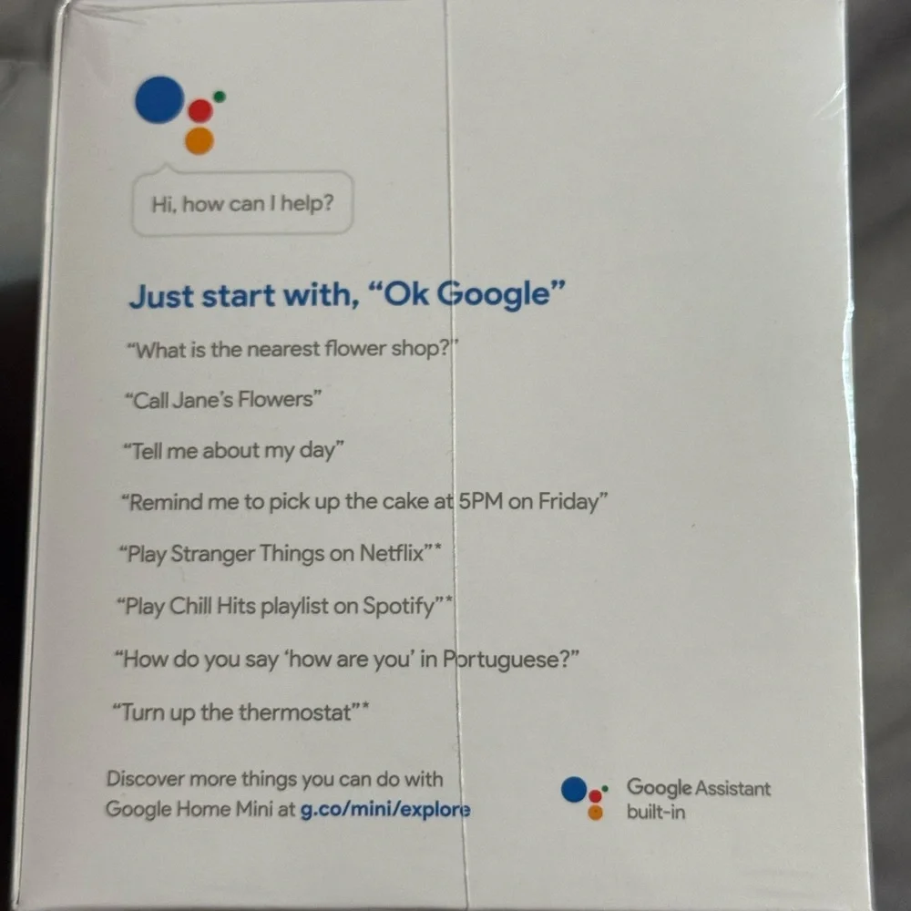 Google Home Mini Smart Speaker with Google Assistant New in the box unopened